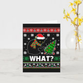 Black Cat What Pushing Tree Over Ugly Christmas Sw Kaart (Gele Bloem)