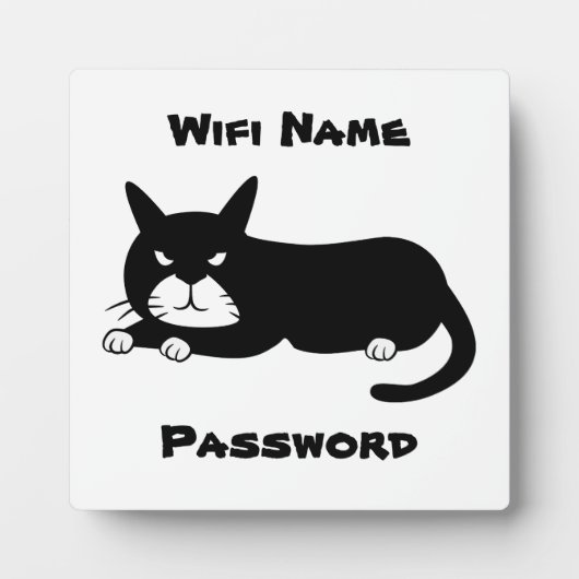 Black Cat Wifi Reminder Fotoplaat (Voorkant)