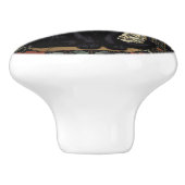 Black Cat William Morris Geïnspireerd Keramische Knop (Zijkant)