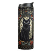 Black Cat William Morris Geïnspireerd Thermosbeker (Gedraaid links)