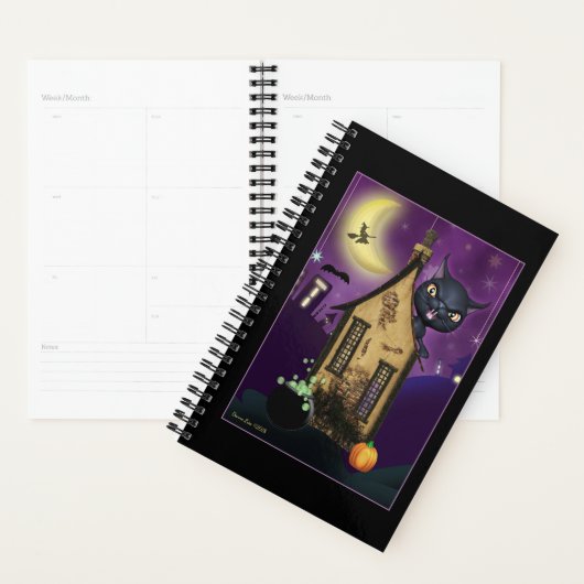 Black Cat Witch House Art Day Planner (Display)