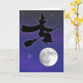 Black Cat Witch Kaart (Gele Bloem)