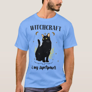 Black Cat Witch Wiccan Plezier T-shirt