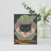 Black Cat Witch Witch Hour Full Moon Briefkaart (Staand voorkant)