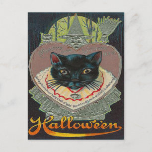 Black Cat Witch Witch Hour Full Moon Briefkaart