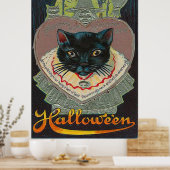 Black Cat Witch Witch Hour Full Moon Poster (Keuken)