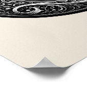 Black Cat Witch Witchy Letter C Custom Initiaal Poster (Hoek)