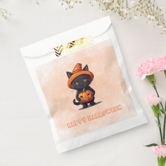 Black Cat Witches Pet Pompoen Happy Halloween Bedankzakje (Gezegeld)
