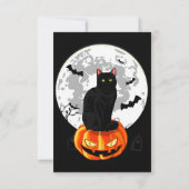 Black Cat Witchy Spellbook Spooky Halloween Magic Kaart (Achterkant)