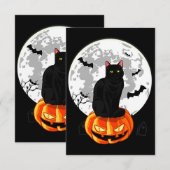 Black Cat Witchy Spellbook Spooky Halloween Magic Kaart (Voorkant / Achterkant)