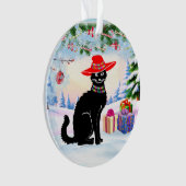 Black Cat X-mas Ornament (voorkant)