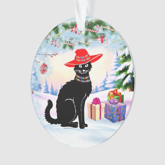 Black Cat X-mas Ornament (voorkant)