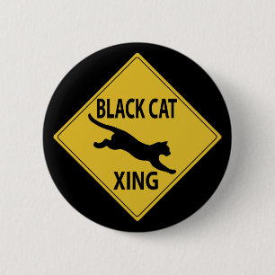 Black Cat Xing Ronde Button 5,7 Cm