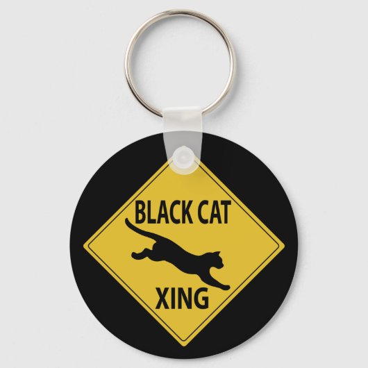 Black Cat Xing Sleutelhanger (Voorkant)