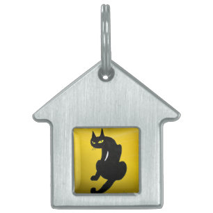 BLACK CAT, Yellow topaz Huisdieren Naamplaatje