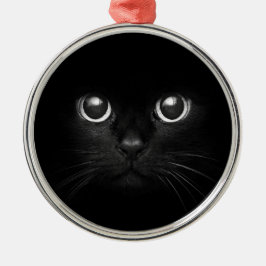 Black Cat Yule-kerstversiering Metalen Ornament