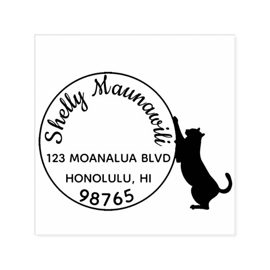 Black Cat Zelfinking Retouradres Stempel Aangepast (Design)