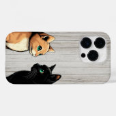 Black Cat Zoning Out - Grappige Kitten Meme Case-Mate iPhone Case (Achterkant (horizontaal))