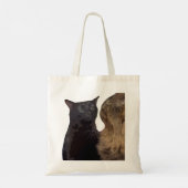 Black Cat Zoning Out Tote Bag (Achterkant)