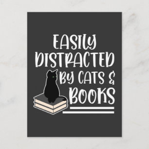 Black Cats Books Reader Kitten verslaafde boekworm Briefkaart