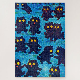Black Cats Dancing in Moonlight, Louis Wain Legpuzzel