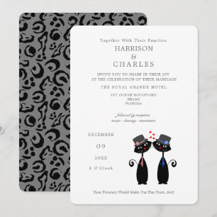 Black Cats Gay Marriage Purrr..fect Wedding Kaart