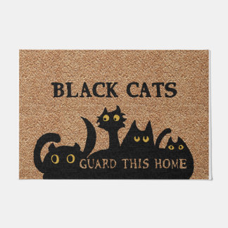 Black Cats Guard This Home Deurmat