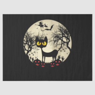 Black Cats Moon Pumpkin Funny Halloween Horror Tissuepapier