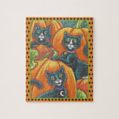 BLACK CATS, MOUSE, PUMPKIN PATCH HALLOWEEN PUZZLE (Vertical)