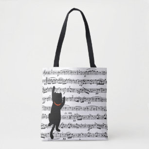 Black Cats On Sheet Music Sac fourre-tout