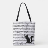 Black Cats On Sheet Music Sac fourre-tout (Dos)