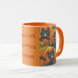 Black Cats Pumpkin Patch HALLOWEEN MOK *Aanpassen