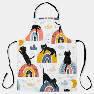 Black Cats Rainbows Fantasy Patroon Schort