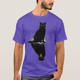 Black Cats Reflection Gift Cat Lovers Cute Black T T-shirt