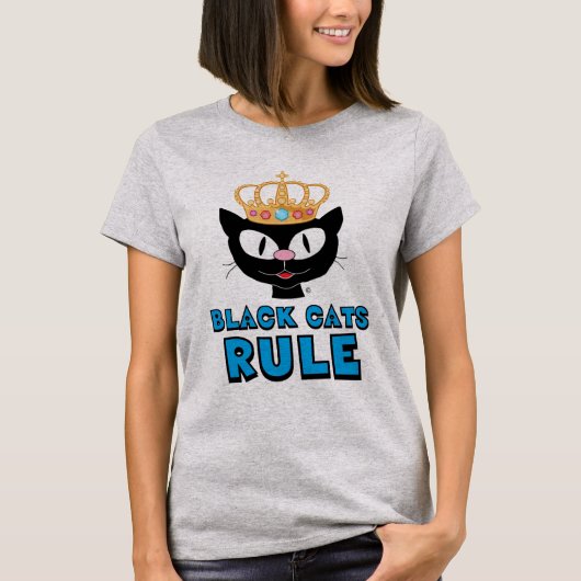 Black Cats Rule Cat Lover T-shirt (Voorkant)