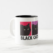 Black Cats RULE! KoffieMok Tweekleurige Koffiemok (Voorkant links)