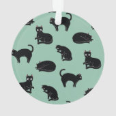 Black Cats Seamless Patroon Ornament (achterkant)