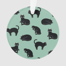 Black Cats Seamless Patroon Ornament