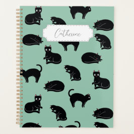 Black Cats Seamless Patroon Planner