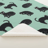 Black Cats Seamless Patroon Sherpa Deken (3/4)