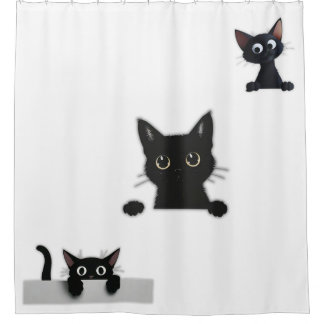 Black Cats Shower Curtain Douchegordijn