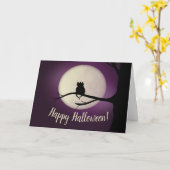 Black Cats voor Moon Happy Halloween Kaart (Gele Bloem)