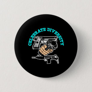 Black Celebrate Diversity-Pistolen Ronde Button 5,7 Cm