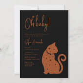 Black Celestial Cat Baby shower Kaart (Voorkant)