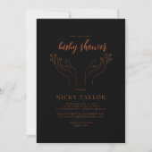 Black Celestial Hand Baby shower Invitation Kaart (Voorkant)