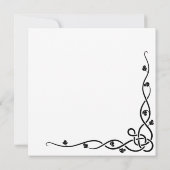 Black Celtic Corner Vine Faire-part de mariage (Dos)