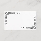 Black Celtic Corner Vine Mariage Cartes de Place (Dos)