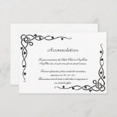 Black Celtic Knot Corner Vine Wedding Insert Informatiekaartje (Voorkant / Achterkant)