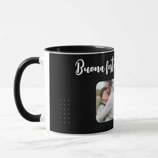 Black Ceramic Personalized Mug for Dad - Elegant  (Gauche)