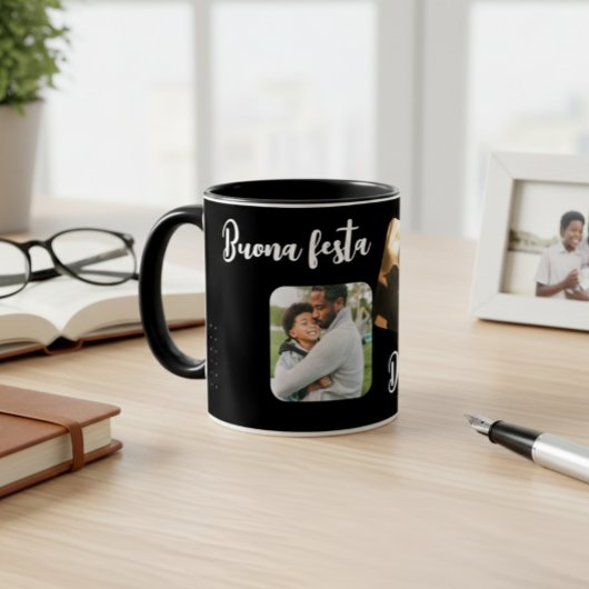Black Ceramic Personalized Mug for Dad - Elegant Mok